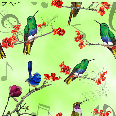 birds singing(chirping) adobe photoshop birds singing chirping design graphic design textile design