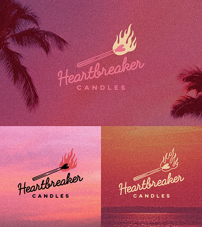 Heartbreaker Candles Logo branding design graphic design illustration logo typography vector
