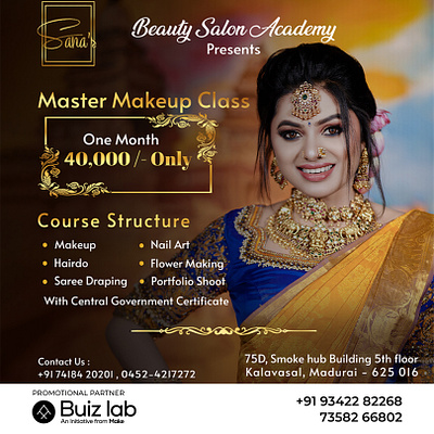 Makeup class poster branding brandingposter career courses design makeupcourses marketing posterdesign