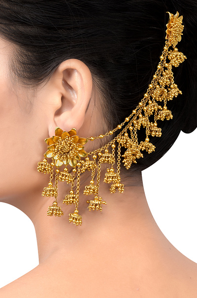 Bahubali Earrings dholki beads necklace manikarnika jewellery silver beads necklace tribal jewellery india