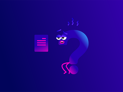 Question Character blue branding character design funny gradient graphic design illustration list vector