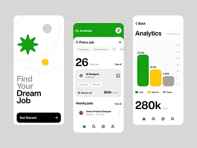 Job Finder App - UI Exploration app career hire hiring job job finder mobile mobile app slick vacancy