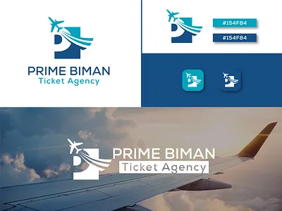 Prime Biman Ticket Agency | Minimal Logo aeroplan agency artwork brand brand identity branding creative creativity designer logo logo design marketing minimalistic logo modern logo plane ticket agency travelling travellogo trend trending