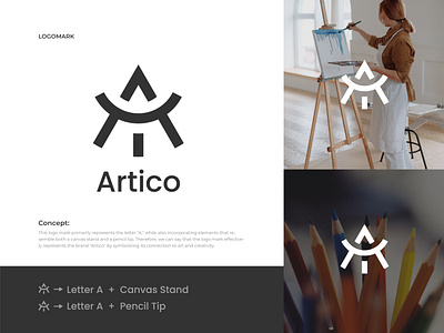 Logo Design, Logo, Letter A, Artico, Monogram, Modern Logo artico creative logo logo logo design logo maker modern logo monogram vect plus