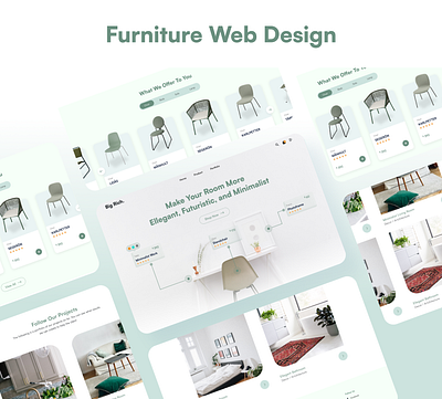 Landing Page Furniture Web Design furniture illustration ui uidesign webdesign