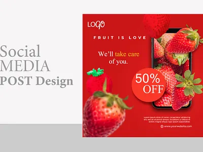 Fruit Social Media Post Design Template..... graphic design social socialmediapost socialmediapostdesign
