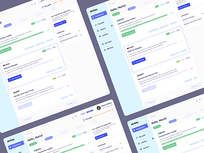 User dashboard active blue components dashboard green item material menu module navigation passive pill search sidebar statistic user user ui