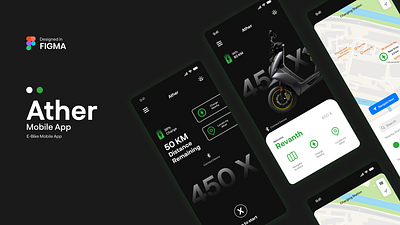 Ather E-Scooter UI App branding logo ui uiux