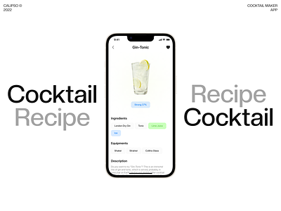 Cocktail Recipe alcohol cocktail app cocktail recipe drinks gen mobile app recipe recipe app ui
