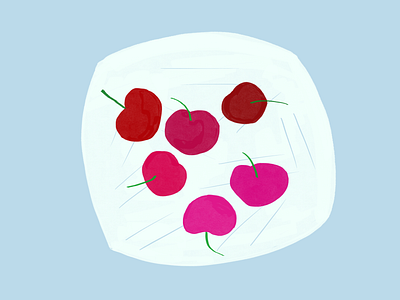 Cherries on my favorite plate art branding cherry color design fruit graphic design illustration packaging painting sketching texture