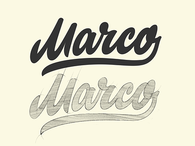 Marco – lettering logotype for a coffeeshop lettering logotype sketch typography