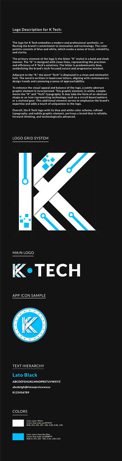 K Tech Logo branding graphic design logo