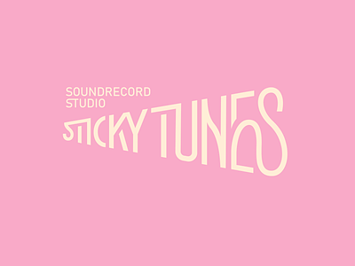Sticky Tunes – lettering logotype for a sound record studio lettering logotype sketch typography