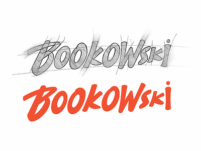Bookowsky – lettering logotype for a bookstore lettering logotype sketch typography