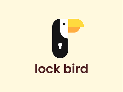 Lock Bird Logo Design animal bird brand brand design branddesign branding design illustration key keyhole lock locked logo logo designs logodesign logodesigns safety security toucan vector