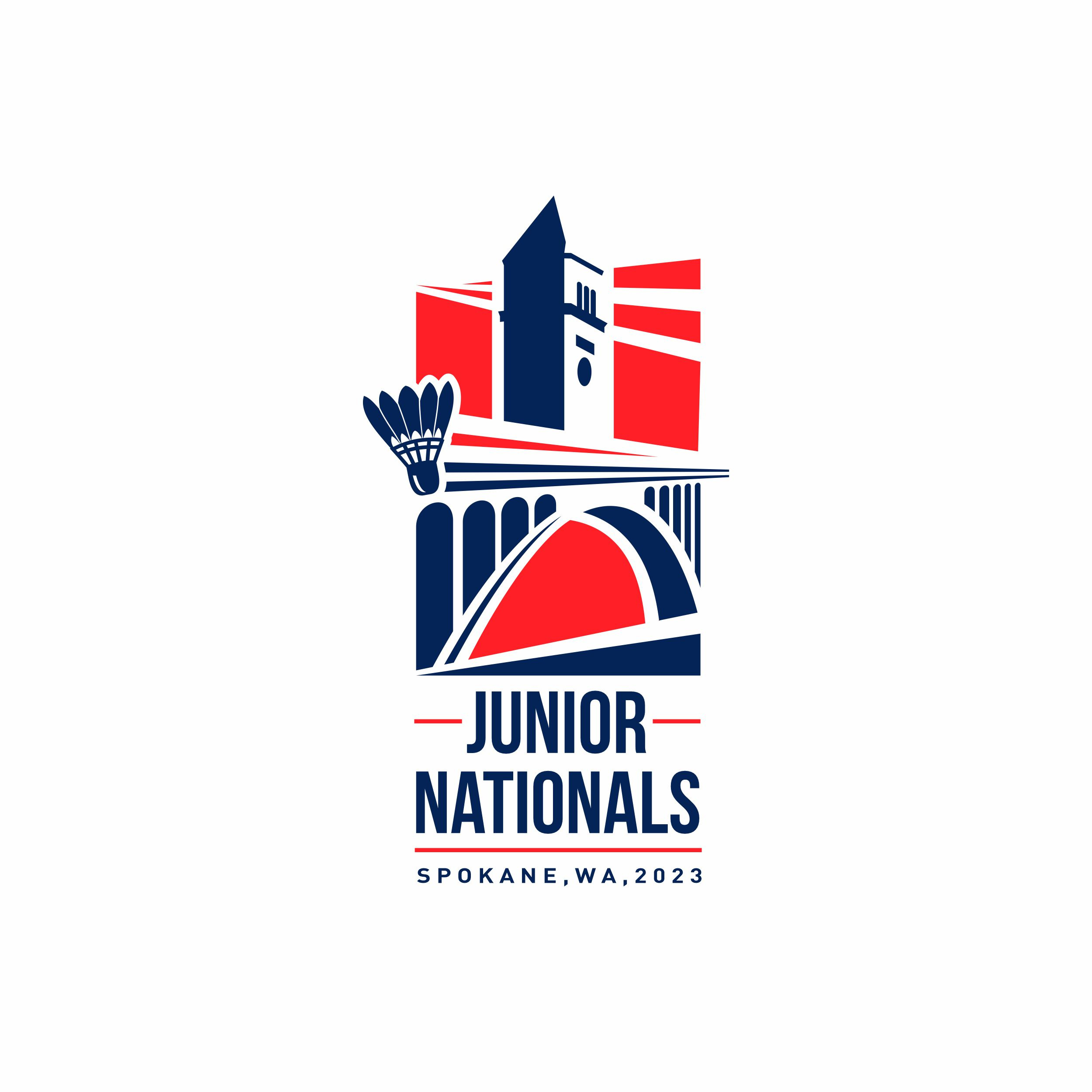 Junior Nationals Spokane 2023 badminton logo spokane sport tournament