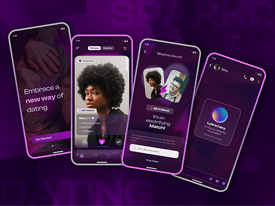 Dating APP UI Concept ai app branding dailyui datingapp design designtrends graphic design illustration logo ui uidesign ux vector