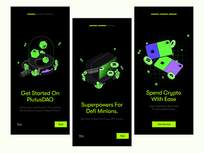 Onboarding interface - PlutusDAO blockchain branding dapp design illustration logo motion motion graphics onboarding product design trending ui uiux