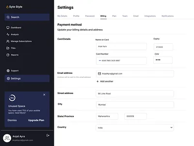 Settings dailyui design settings ui uiux web app web design