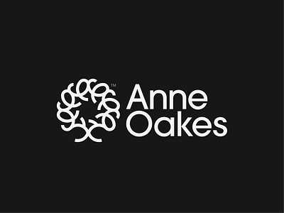 'Anne Oakes™' Full logo lockup branding design fun graphic design logo minimalist modern vector