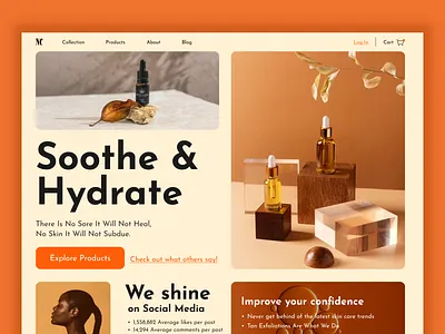 Skincare Products Website branding clean website product website skincare color scheme skincare products skincare typography skincare website skincare website design trending design typography ui webdesign website