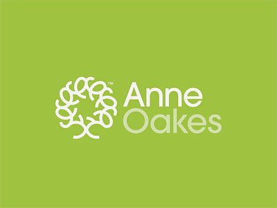 'Anne Oakes™' Full logo lockup branding design fun graphic design logo minimalist modern vector