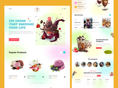 Ice Cream website akib10a ice cream icecream landing page landing page ui ui design uiux website