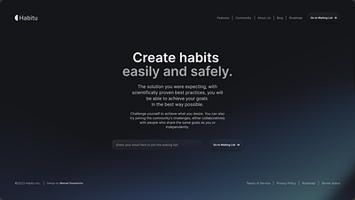 Habitu Landing Page - Habit tracker dailyui design figma figmadesign graphic design product product design ui uiux ux
