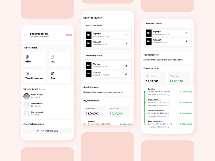 Booking Details - Travel app by Dhruv Mehta on Dribbble