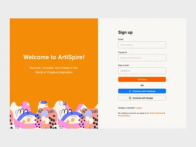 Sign up & Log in to Social Network Website igniteyourcreativity ui