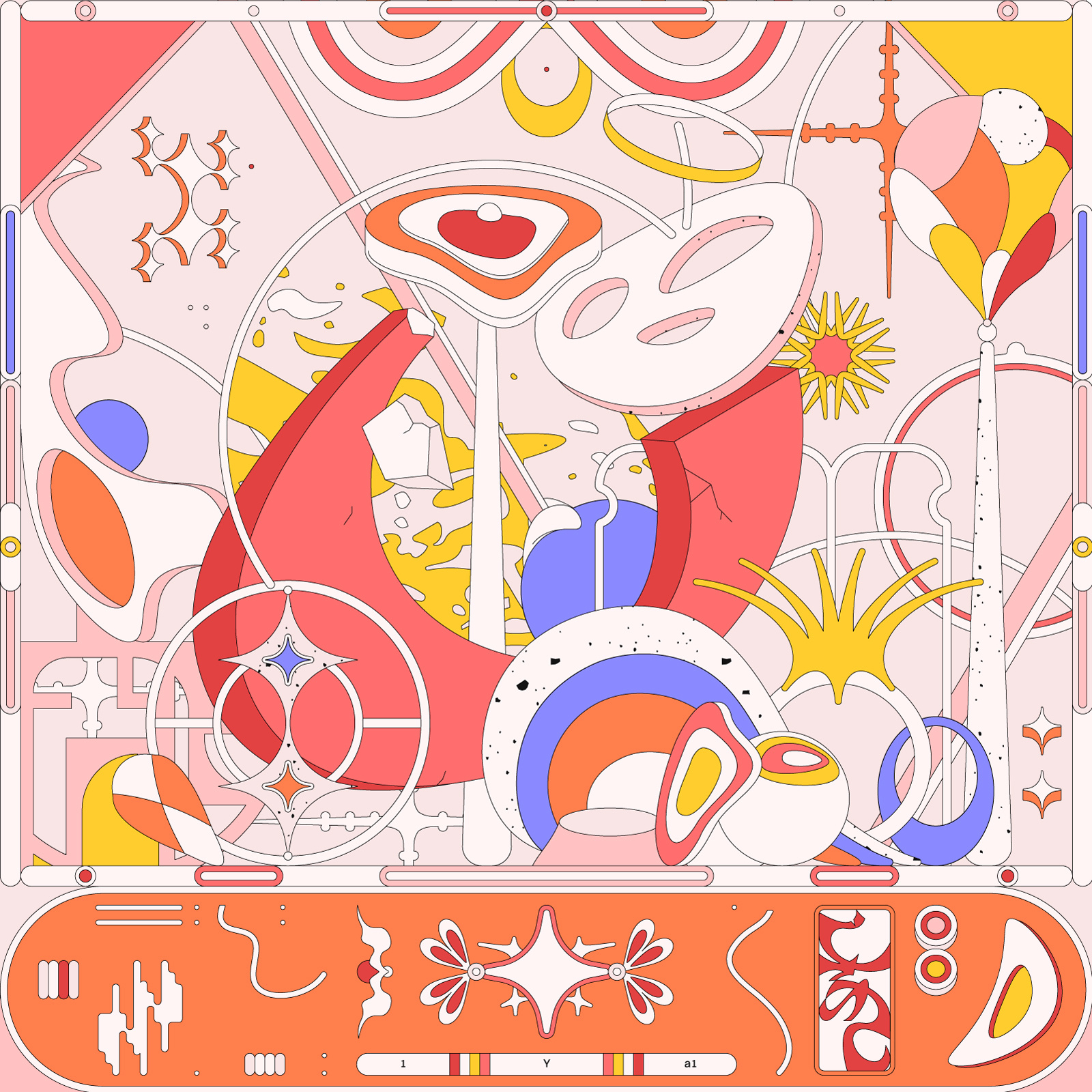 Rubble abstract illustration color color art color palette colorful forms grid illustration illustrator shapes symbols texture vector vector art vector graphics vectorart vectors