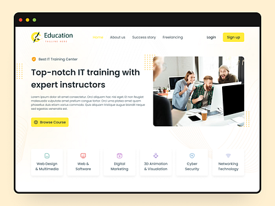 IT- Training Center Website Landing Page design typography ui ux