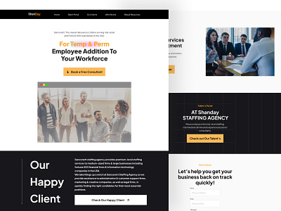 ShanDay Staffing Agency agency employee landing page uiux web design