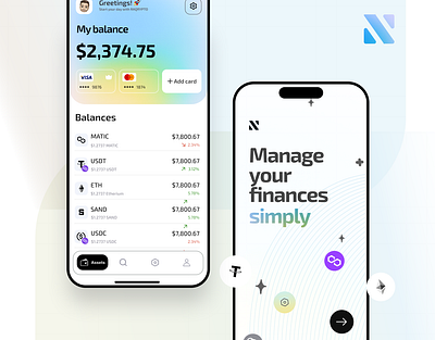 Mobile App for Cryptocurrency tracking of balance and stocks animations app bank banking books crypto gradient kids magic mobile mobile app neon player purple rainbow tales trend trending ui uxui