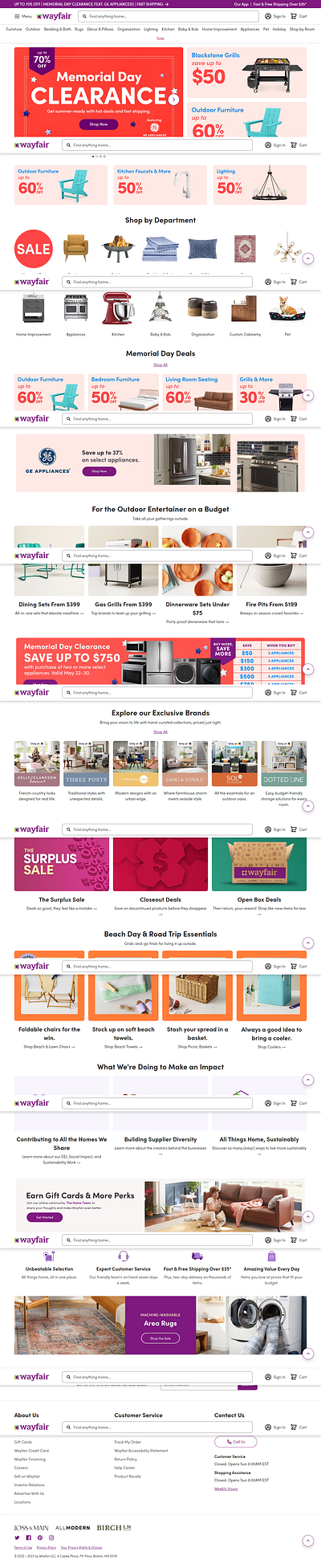 WayFair ecommerce website development ecommercee prototyping and wireframing shopify uiux design web design web development