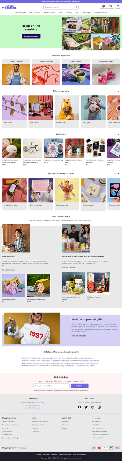 Not On The High Street cms development design ecommerce ecommerce website development shopify ui uiux design web design web development website design website development