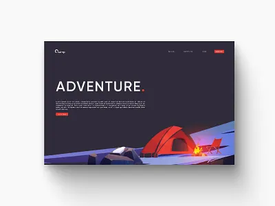 Ecamp- Landing Page Design adobe xd brand brand identity branding design figma graphic design illustration landing page landing page design logo ui user experience user interface ux ux ui vector web banner web page website design