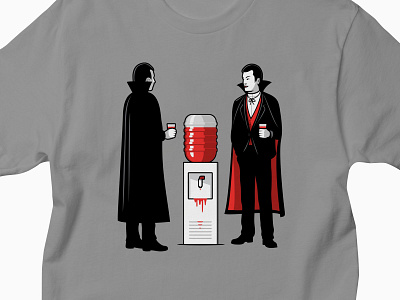 Office Chat adobeillustrator blood dracula glenn jones glennz illustration illustrator tee tshirt vampire vector watercooler