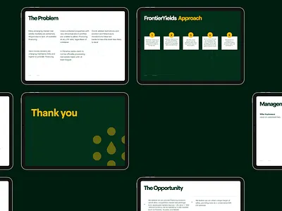 Frontier Yields deck 3d animation branding dashbaord design graphic design icon illustration logo motion graphics pitchdeck presentation ui vector