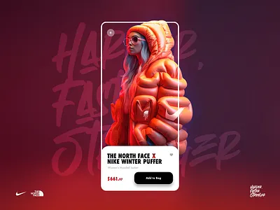 North Face and Nike collab app design fashion mobile nike the north face ui