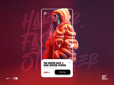 North Face and Nike collab app design fashion mobile nike the north face ui
