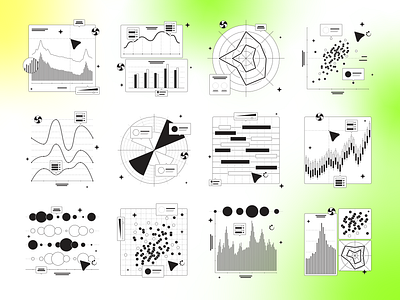 Charts Illustrations abstract black chart data design diagram free freebie illustration kapustin pie resources set vector white