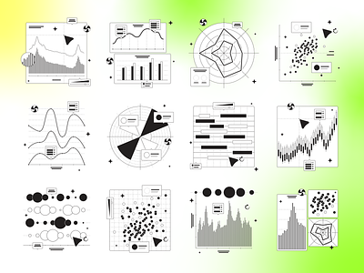 Charts Illustrations abstract black chart data design diagram free freebie illustration kapustin pie resources set vector white