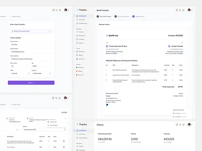 Invoice dashboard exploration app bill client dashboard design finance invoice invoicing menu navigation payment ui