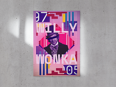 Willy Wonka poster 70s 80s bauhaus cartel graphic design illustration new wave poster vector willy wonka