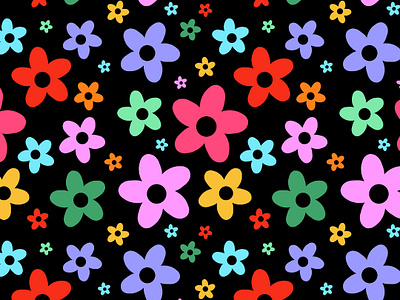 Flower Power Series, Multi Colored Floral Patterns