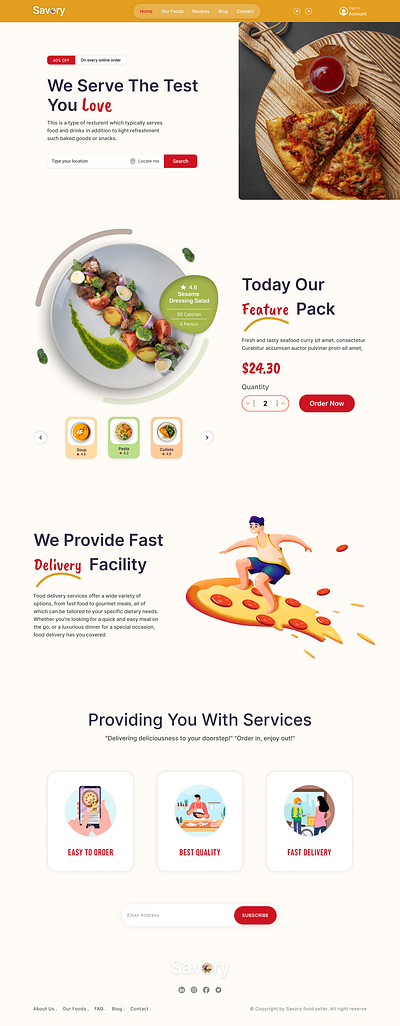 Food Delivery Website Template concept design food minimal ui website