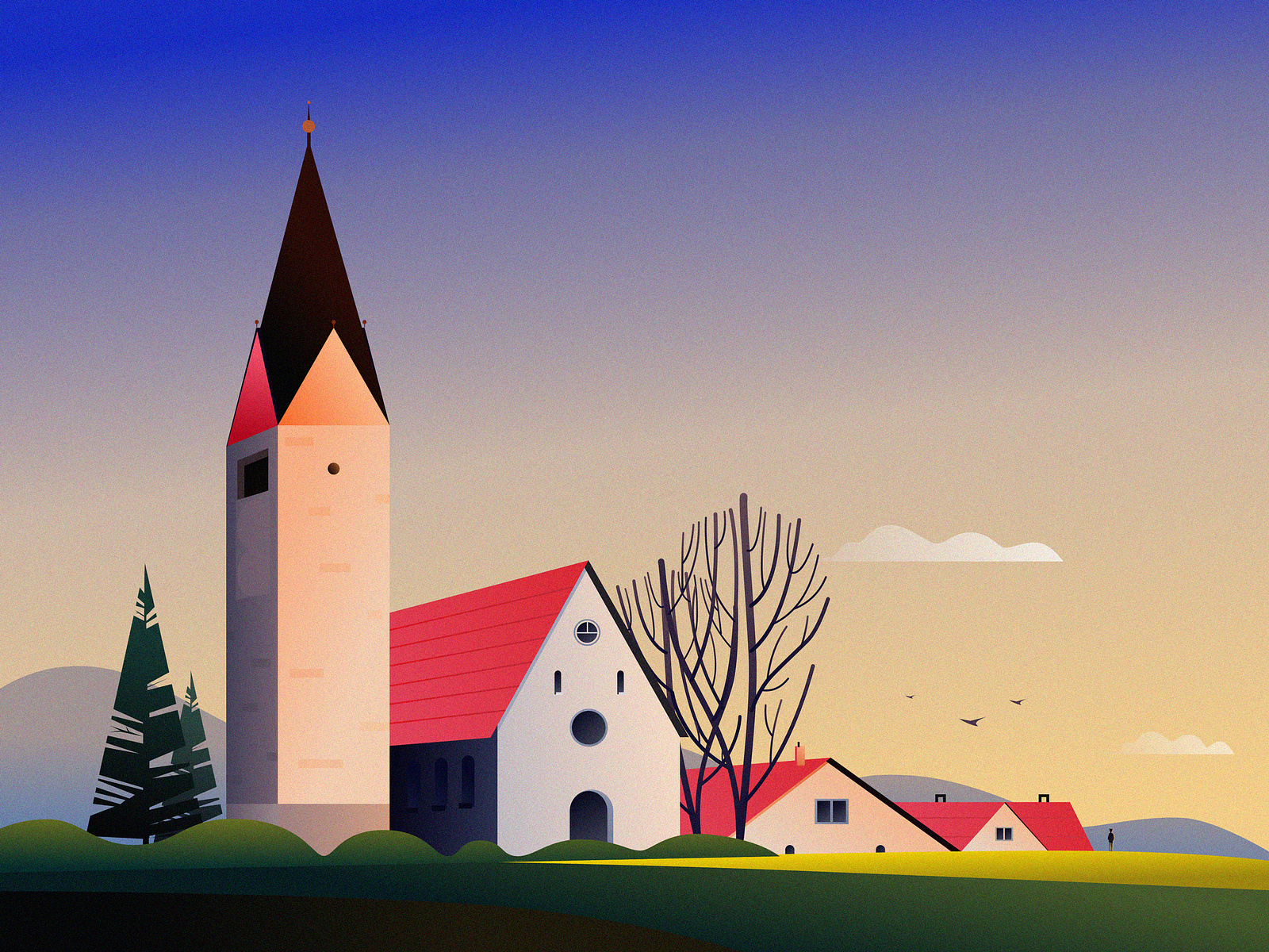 quiet town by VIDOR on Dribbble