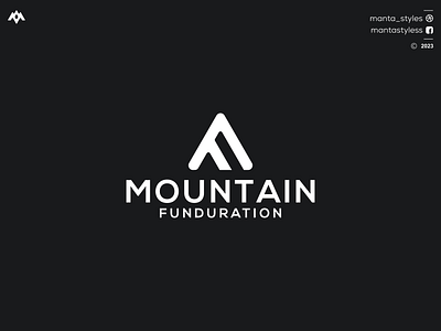 MOUNTAIN FUNDURATION branding design graphic design illustration logo m logo minimal mountain logo