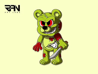 Cute evil teddy bear cartoon mascot character design cartoon character cartoon style cute mascot cute teddy bear evil teddy bear illustration mascot merchaindise t shirt teddy bear